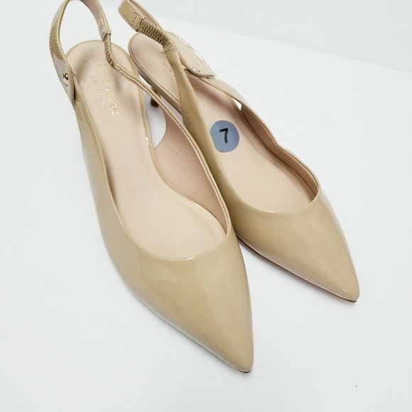Kate Spade Slingback Nude Heels Shiloh - Picture 2 of 7